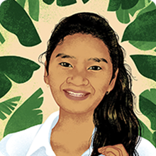 Illustrated portrait of Cambodian young woman from She Creates Change