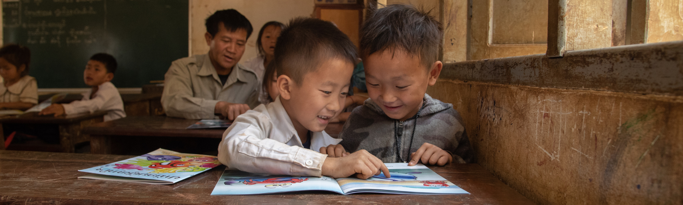 2 young boys in Room to Read's Literacy Program