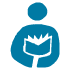 person holding book icon