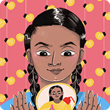 Illustrated portrait of Bangladeshi young woman from She Creates Change