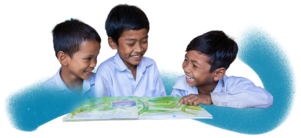 Room to Read Cambodian students reading a book