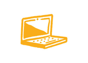 Yellow laptop icon