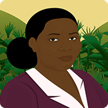 Illustrated portrait of Tanzanian young woman from She Creates Change