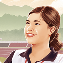 Illustrated portrait of Vietnamese young women from She Creates Change
