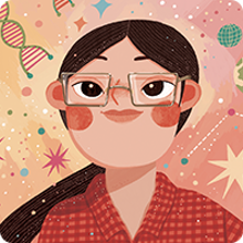 Illustrated portrait of Cambodian young woman from She Creates Change